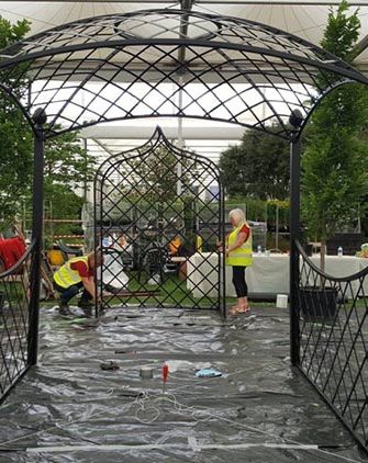 Wedding Gazebo 'Buscot Park' at the Chelsea Flower Show - Build Up