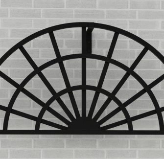 Classic Garden Elements' Treillage Metal Wall Trellis in black, Half-Round Trellis