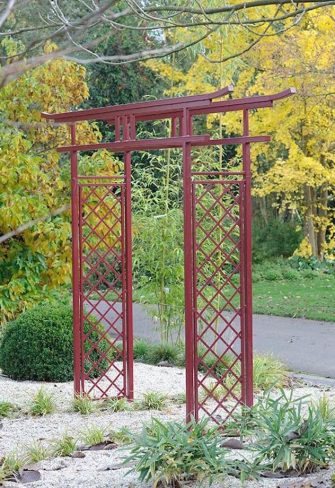 Torii Japanese Gate by Classic Garden Elements, powder coated in red