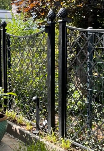 Metal railing panels by Classic Garden Elements, perfect for creating a privacy screen between you and your neighbours