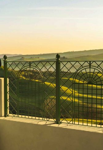 The Orangery Wrought-Iron Railing by Classic Garden Elements in black