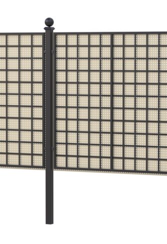 Privacy screen Bauhaus sheet metal Gropius for setting in concrete with colour combination