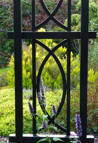 Close-up of the Boston Garden Obelisk by Classic Garden Elements