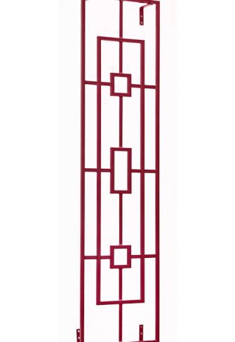 The Small Hong Kong Wall Trellis by Classic Garden Elements in red