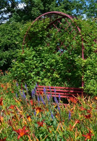 The Villandry Rose Metal Arbour by Classic Garden Elements in the district teaching garden in Steinfurt