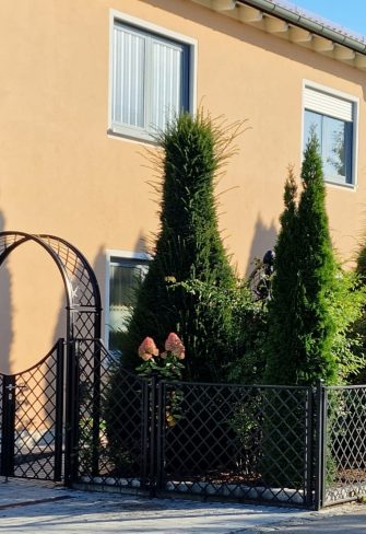 The Portofino Garden Arch with Gate and Fence by Classic Garden Elements