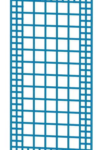 The Poundbury Metal Wall Trellis by Classic Garden Elements, powder coated in RAL 5019 Capri blue