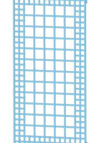 The Poundbury Metal Wall Trellis by Classic Garden Elements, powder coated in RAL 5024 Pastel blue