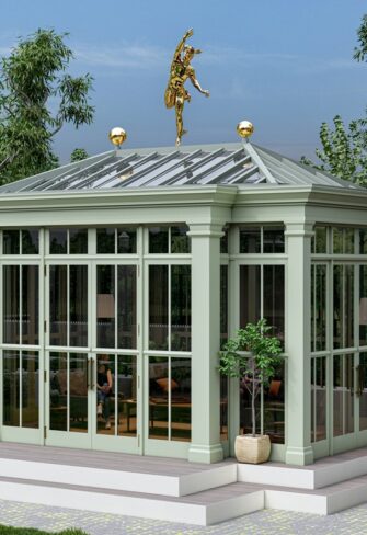 Gaineswood Conservatory in Steel front view