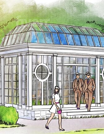 Bloomingdale Conservatory Watercolor Illustration